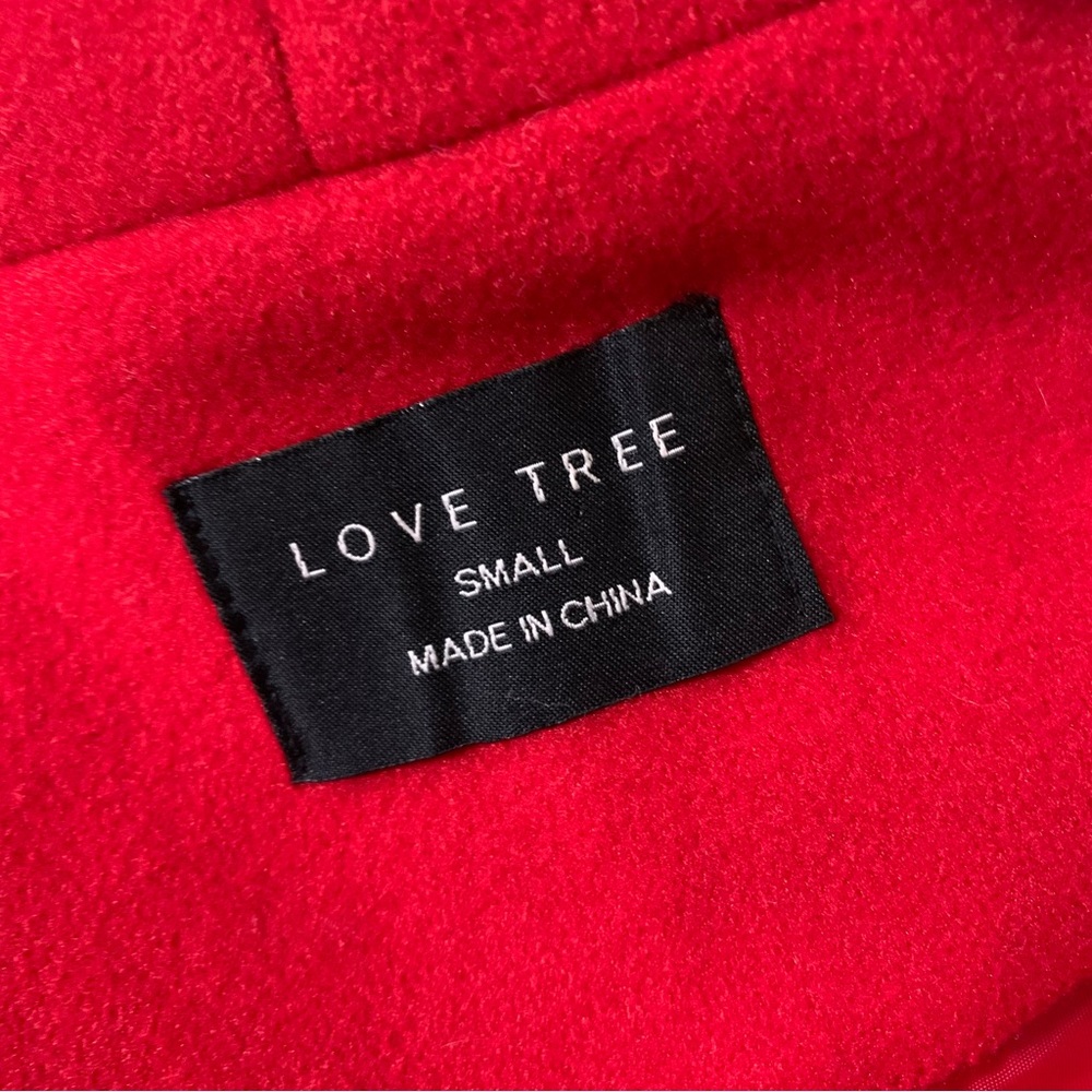 Love Tree Red Belted Wrap Coat - Picture 7 of 8